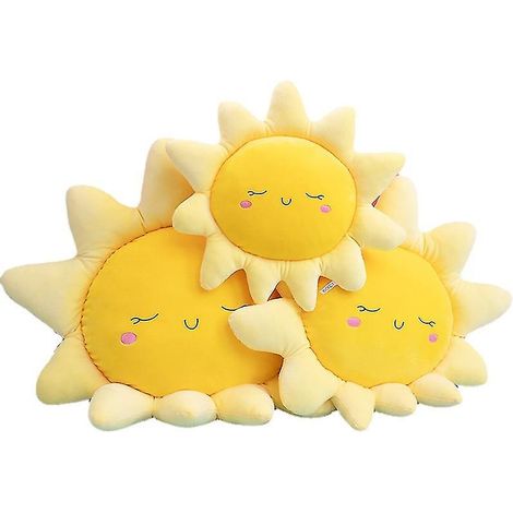 Weiches Plüschkissen mit Sonne- und Wolkenmotiv, ideal für kreative Wohndekoration (1/3)