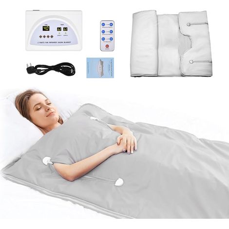650 W Couverture Sauna Infrarouge avec Fermetures éclair, Couverture Vapeur Infrarouge lointain (FIR) avec Télécommande pour Transpiration, Relaxation, Détox (1/5)