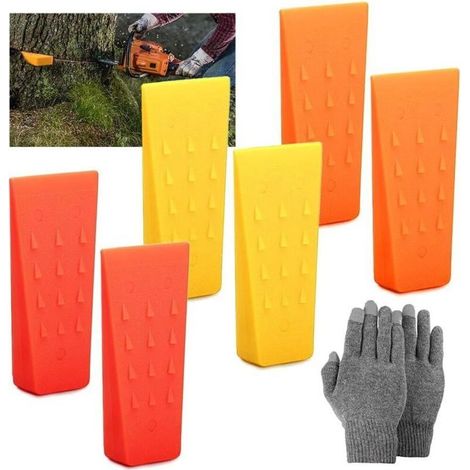 Coins D'Abattage D'Arbres,6 Pièces Cale Plastique Abattage,Coin D'abattage en Plastique,Cale Abattage pour Tronçonneuse,Coin pour Fendre Le Bois,Cale D'abattage (1/4)