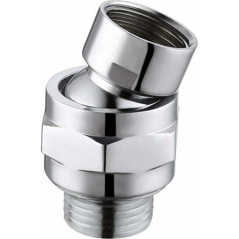 Conexión al brazo de ducha, conector de ducha, XU, rótula giratoria universal de latón ajustable G1/2, cromada, - KZQ (1/4)