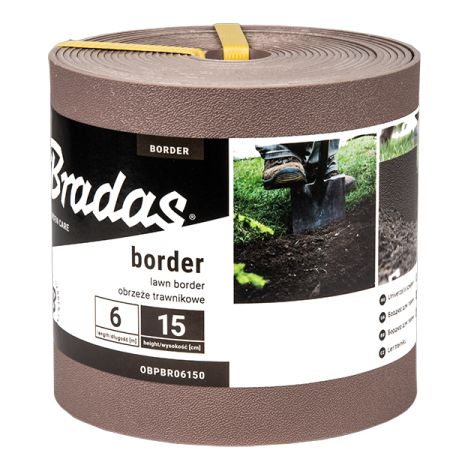 Rasenrand BORDER einfach 6m x 15cm braun