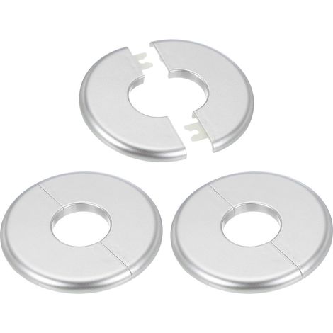 Shower Mixer Cover, 3 Pieces ABS Wall Mounted Shower Tap Fittings for 3.5 cm, Decoration Rosette Tap, Formwork, Water Pipe Covers, Heating Plumbing Wall, Silver (1/5)
