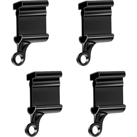 Lot de 4 embouts pour rail de rideau flexible et pliable pour rails de rideaux pour camping-car, fenêtre de douche, noir (1/4)