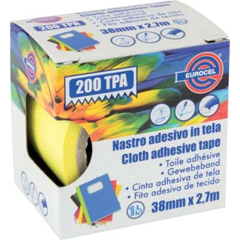 NASTRO ADESIVO TELATO 200 TPA EUROCEL - GIALLO MM 38 ML 2,7 - 4 pezzi
