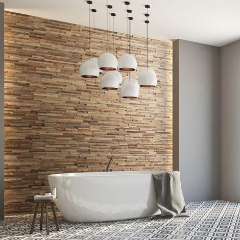 Panneau décoratif mural en bois centenaire – Épicéa et pin – Dimensions 720x100mm – 14 panneaux pour 1m² – Installation facile – Wooden Wall Design (1/5)