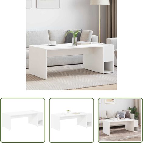Wohnzimmer Tisch - Couchtisch Weiß 101,5 x 50 x 37 cm Holzwerkstoff (1/5)