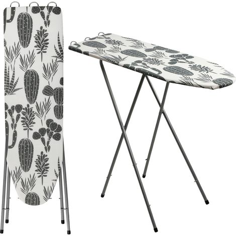 Tabla de planchar, dimensiones 100 x 30 cm, altura regulable, construcción resistente, patas antideslizantes, bandeja retráctil para la plancha. (1/5)