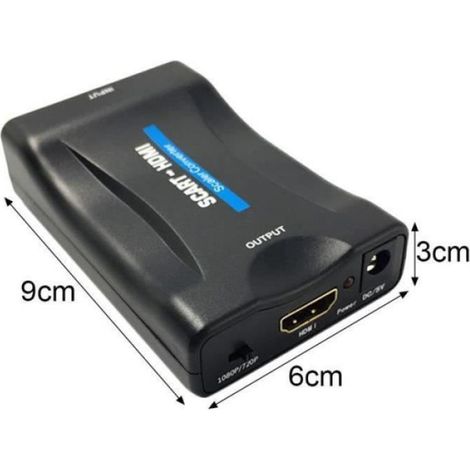 Adaptateur Péritel SCART vers HDMI - - 1080P - Noir - Convertisseur vidéo et audio - HDMI (1/4)