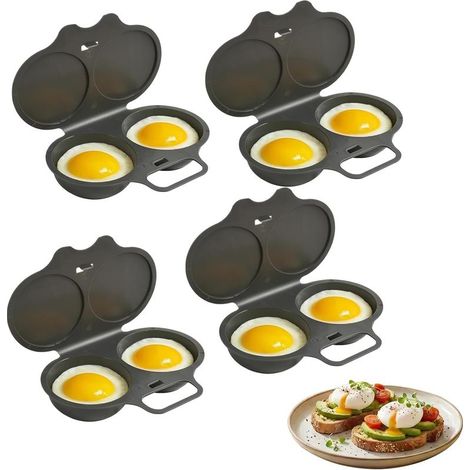 GDHZS- 4pcs Microwave Egg Poacher Maker,Cuiseur Oeuf,Cuiseur Oeuf Micro Ondes,Cuit Oeuf Micro Onde,Pocheuses à œUfs Micro-Ondes,Cuiseur A œUfs,Moule à Vapeur (1/5)