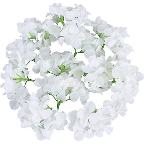 20 weiße Hortensienblüten