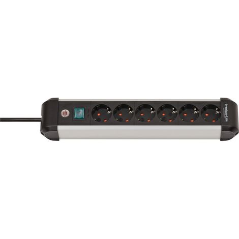Brennenstuhl Premium-Alu-Line Multiprise avec interrupteur 6x 3 m H05VV-F 3G1,5 - 1391030600