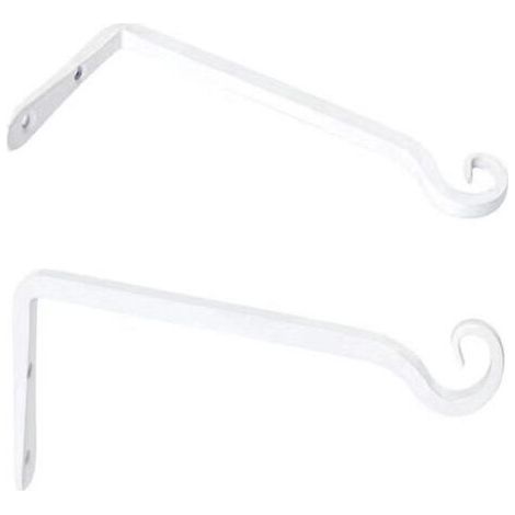 Lot de 2 Crochets- Blanc de Suspension Muraux Décoration Fer Forgé pour Jardin avec Vis pour Plantes Mangeoires à Oiseaux Lanternes (1/5)