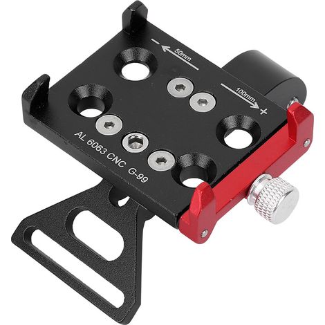 Support de téléphone portable en alliage d'aluminium pour vélo, fixation pour guidon, support de caméra (noir et rouge) (1/5)