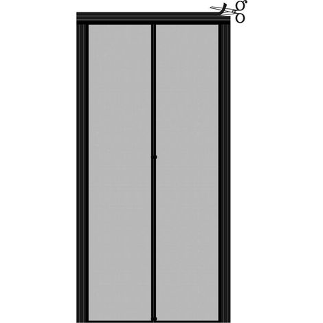 Magnetisches Fliegengitter für Balkontür, verstellbar, ohne Bohren, 74-84 cm x 201-206 cm, Schwarz (1/5)
