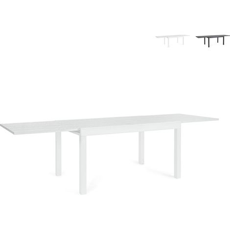 Table extensible en aluminium effet bois 90x135-270 Cliv YES - Blanc (1/5)