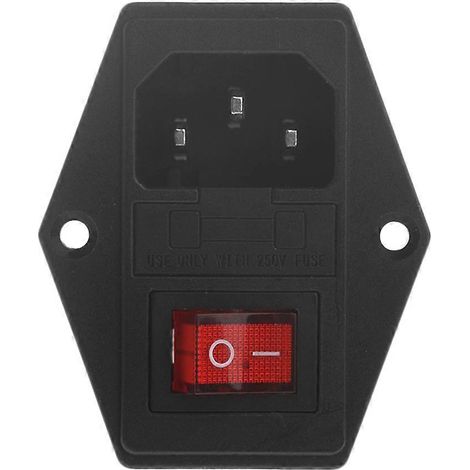 Une prise de courant alternatif IEC320 C14 à 3 broches de 10 A et 250 V (fiche mâle avec interrupteur fusible) (1/5)