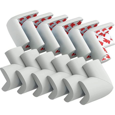 20 Protections Coins en Caoutchouc - Coussin Large pour Protection Maximale de Bébé - Protège-Coin de Table - avec Adhésif Double Face 3M Pré-Fixé - Produit Certifié (1/5)