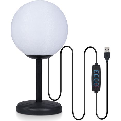 Lampe de lune 3D Table de chambre à coucher Lampes de nuit à intensité variable Lampe de bureau LED moderne avec 3 températures de couleur Table de chevet USB Plug and Play (1/5)
