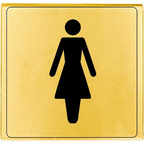 Plaque de porte Toilettes femmes - Classique or 90x90mm - 4500249