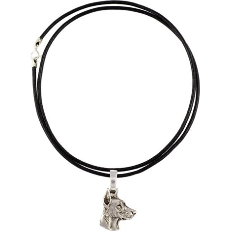 Dobermann-Halskette, versilberter Anhänger für Hundeliebhaber, dezenter Schmuck von Art-Dog (1/3)