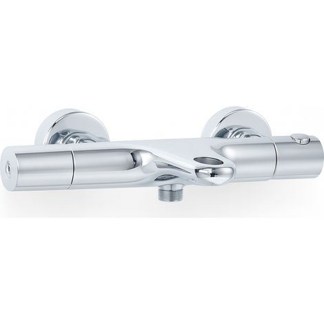 Mitigeur Thermostatique,Mitigeur de Douche Thermostatique, Robinet Baignoire avec Contrôle de Température Constant, Laiton Finition Chrome (1/4)