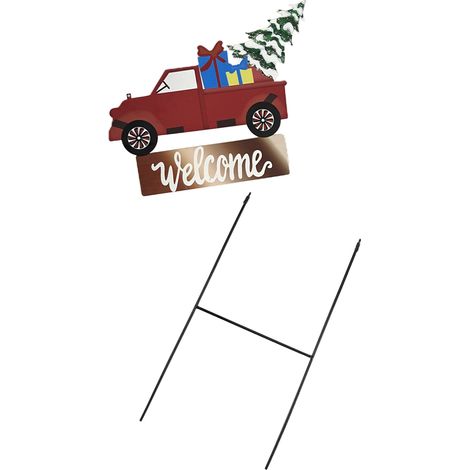 Décorations de Noël pour jardin, pelouse et allée : piquets et panneaux à planter. (1/5)