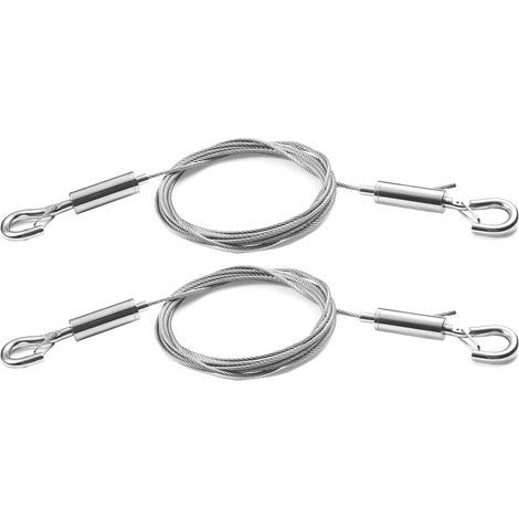 Fil de Suspension - Câble Acier Inoxydable 304 2 m × 1.5 mm - Pour Miroirs Lampes Panneaux - Charge Max 30 kg - Kit Complet 2 Pièces (1/5)