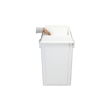 Cubo de tapa oscilante  40 l con soporte de pared  blanco (1/4)