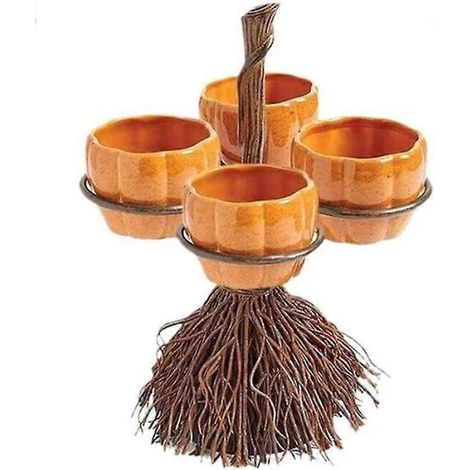 Présentoir à bonbons citrouille d'Halloween, panier à goûter décoratif et créatif (4 bols) (1/5)