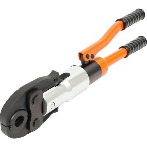 Herramienta de crimpado hidráulica, alta fuerza de salida, compatibilidad con múltiples matrices, color naranja. (1/2)