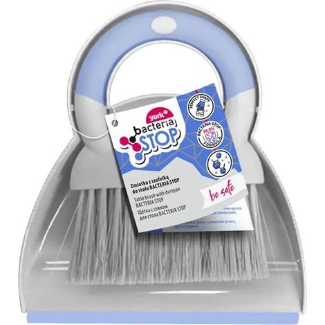Mini Set Pelle et Balayette de Table – Ramasse-Miettes Compact et Pratique – Brosse à Poils Denses pour Nappe, Plan de Travail, Clavier et Camping – Bleu Gris 19x22x5 cm