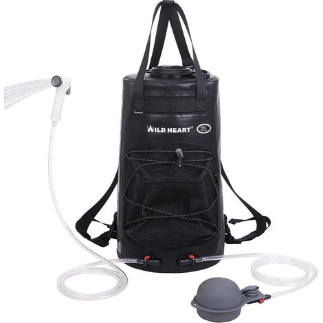 Douche de Camping - Douche Portable 22L 12L pour Le Camping avec Pompe à Pied à Pression et Tuyau - Sac à Dos de Sac de Douche Solaire pour Le Camping (1/5)