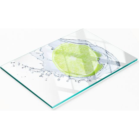 Tagliere da cucina in vetro temperato con grafica a tema lime, 80x52 cm. (1/5)