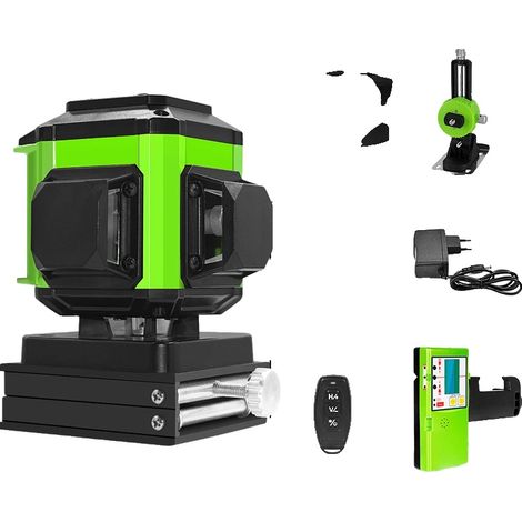 Niveau Laser à Faisceau Vert 4D, Haute Visibilité, Télécommande (1/2)