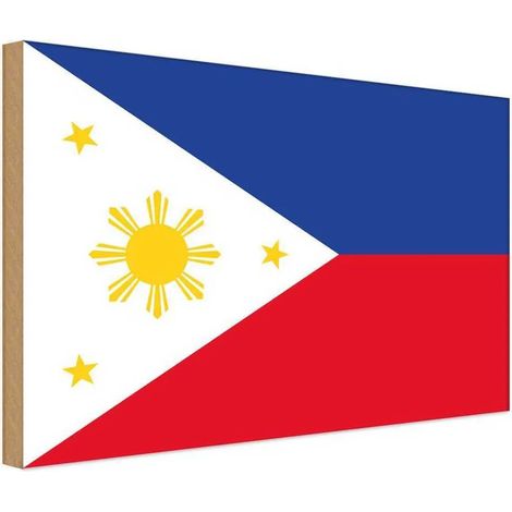Panneau en bois 30x40 cm Drapeau des Philippines Armoiries (1/4)