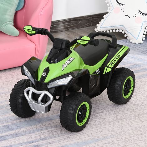 Quad de juguete para niños de 18 a 36 meses, Dimensiones: 67 cm de largo x 38 cm de ancho x 44 cm de alto, Efectos de luz y sonido, Verde y negro