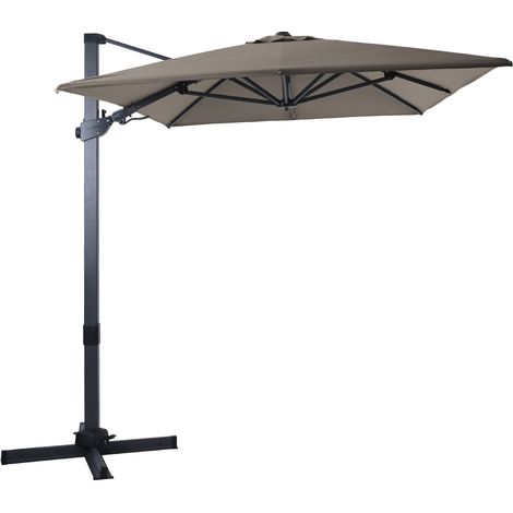 Axi Milad Premium Parasol Déporté Gris/Taupe - Rectangulaire 200X300Cm -Structure Aluminium - Rotation 360 - Inclinable - Résistant Aux Uv