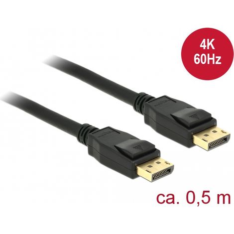 Delock Cable Displayport 1.2 macho  Displayport macho 4K 60 Hz 0,5 m