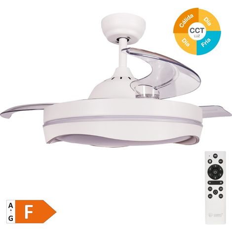 Deckenventilator "Nicosia" mit dimmbarem LED-Licht und Fernbedienung (36W 3CCT 3547lm mit einziehbaren Flügeln) weiß (1/5)