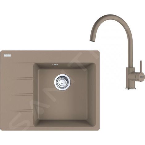 Franke - Set de cuisine G269KA, évier en fragranit CNG 611-62 TL/7 + robinet FC 6018.424, cachemire 114.0700.665 (1/4)
