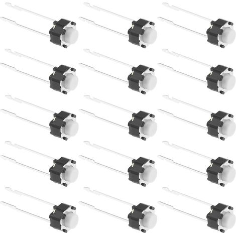 50pcs Micro Bouton Poussoir Momentané Remplacement Momentané Tactile Tact Bouton Poussoir Accessoires pour Planches à Pain sans Soudure Circuits Électroniques (1/5)