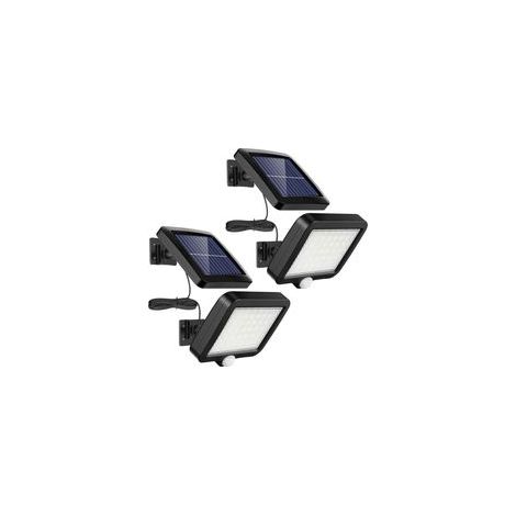 Juego de 2 luces solares para exteriores con 56 LED, sensor de movimiento, clasificación de impermeabilidad IP65, ángulo de haz de 120°, apliques solares para jardín con cable de 5 m.