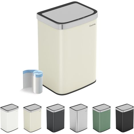 Motion Sensor Kitchen Bin with Soft Close Lid 16L BEIGE