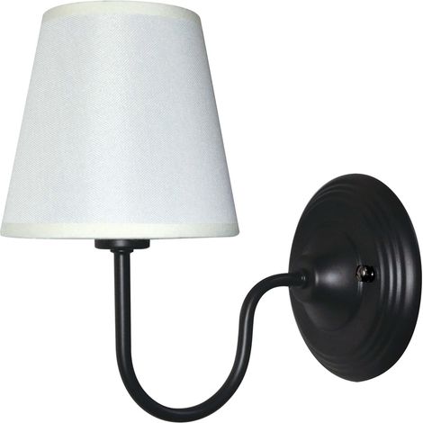 Applique Werona noire abat-jour blanc E14 Light Prestige
