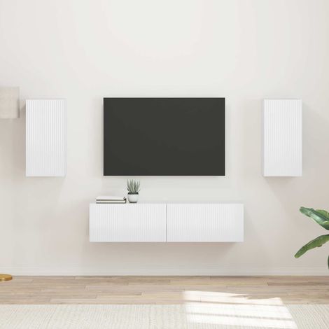 TV-Schrankset 4 pcs Hochglanz Weiß Holzwerkstoff
