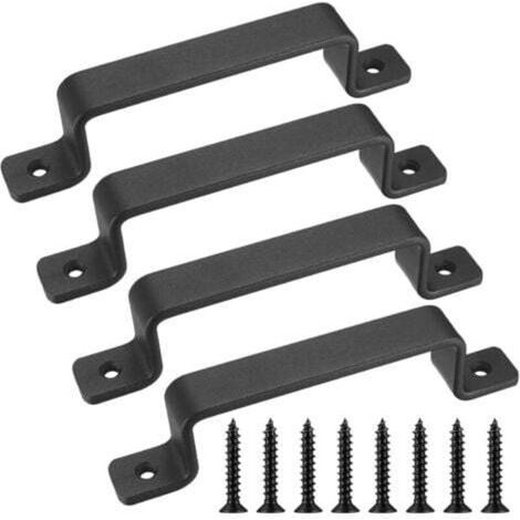 [NON UTILIZZATO] maniglie nere per porte scorrevoli, maniglie per porte scorrevoli, maniglie per porte da fienile con viti, per esterni, garage, armadi e interni