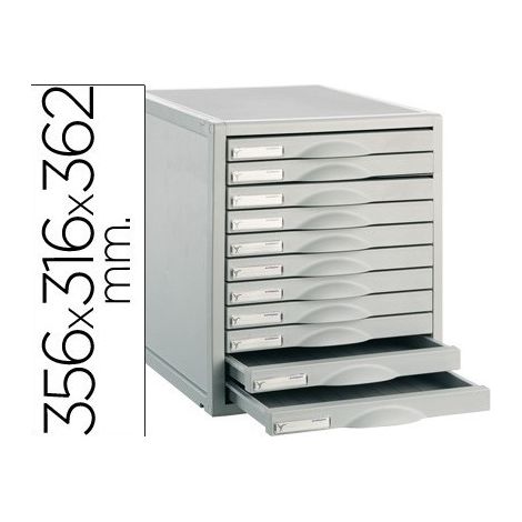 archisystem 11-Schubladenschrank 356x316x362 mm grau archive 2000