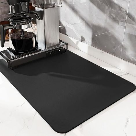 Tapis Egouttoir Vaisselle, 40 x 30 cm Tapis Vaisselle Absorbant, Tapis Auto Sechant, Tapis evier Cuisine Antidérapant, Tapis de Bar, Tapis Machine a Cafe pour Bar, Vaisselle
