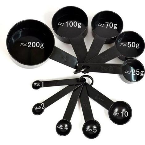10 pcs cuillère doseuse noire pour mesurer le poids des aliments, cuillère en plastique