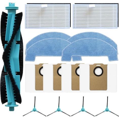 d'accessoires pour robot aspirateur Ultenic pour T20 Pro, Honor S3, R3, T10 pour Lite, kit de rechange avec brosse principale, filtres, chiffons de serpillère, sacs à poussière, brosses (1/5)